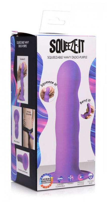 Squeeze-It gewellter Dildo - Lila