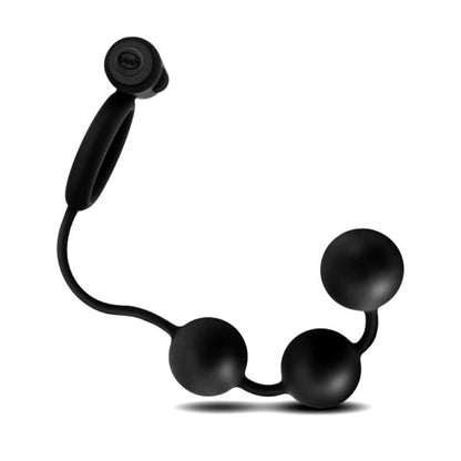 Anal Adventures Platinum - Analperlen mit vibrierendem Penisring