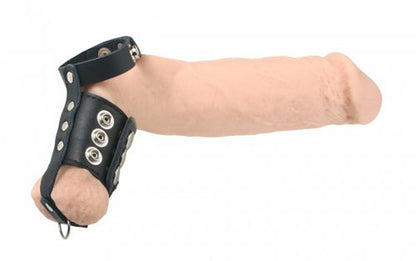 Enger Penisgurt aus Leder und Ballstretcher